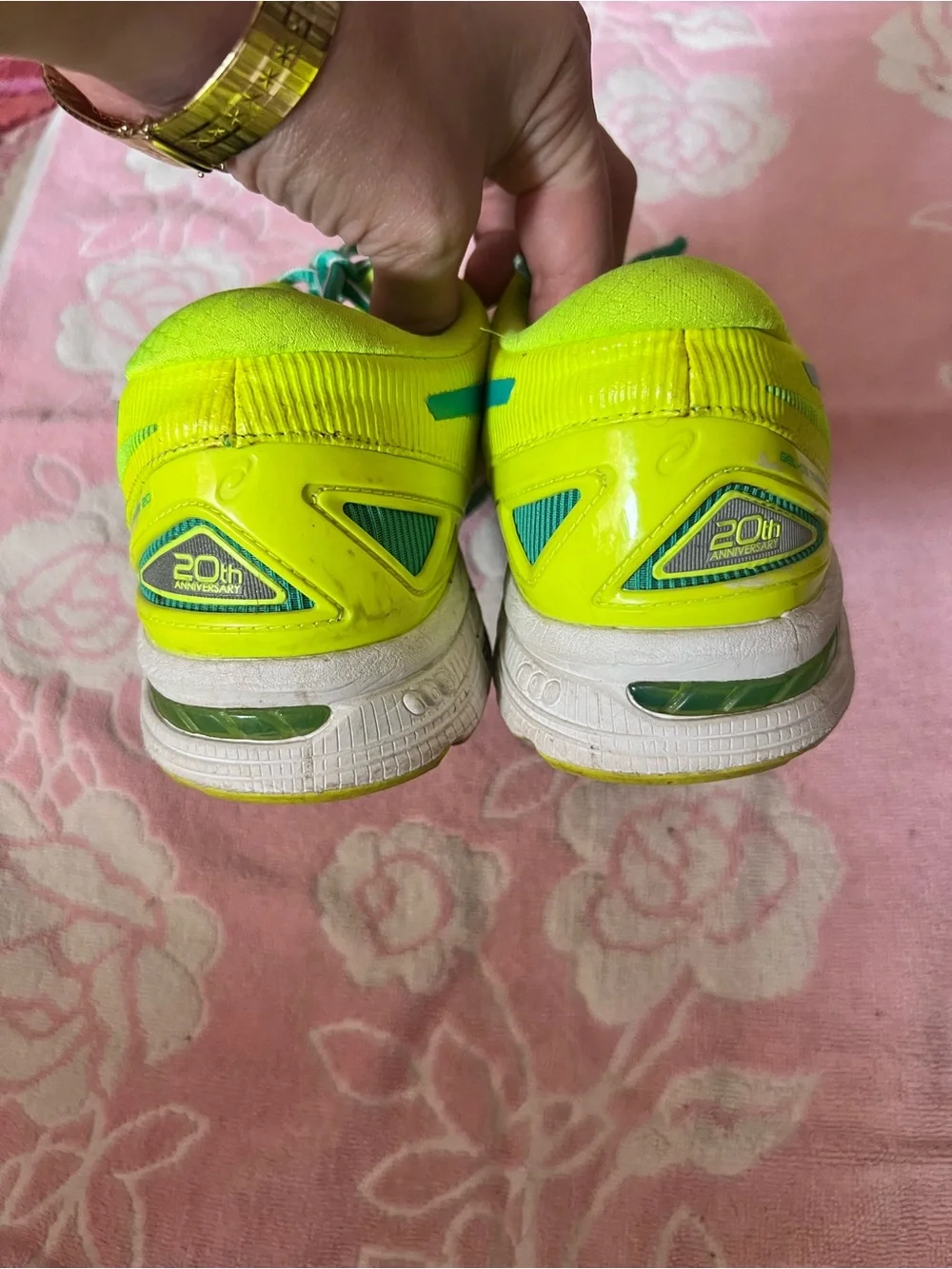 Asics Women’s Neon Yellow & Teal Athletic Running Shoes